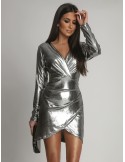 Glamor dress for a special occasion, silver 7646 - Online store - Boutique